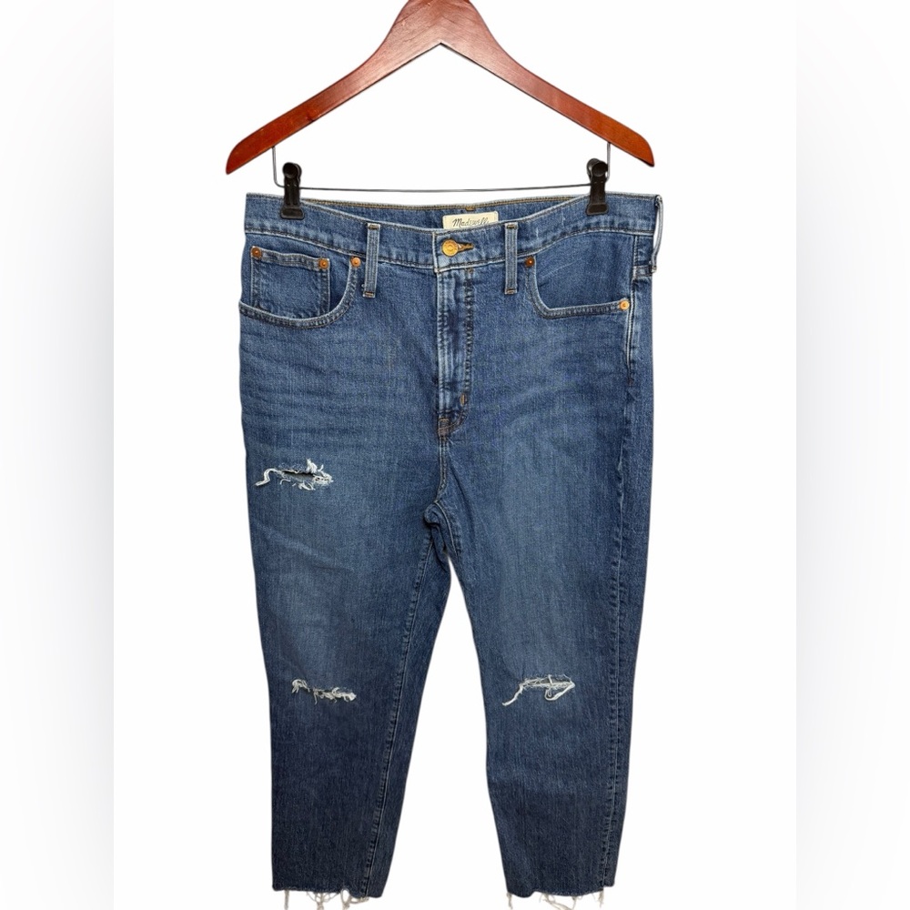 Madewell The Perfect Vintage Jean Women’s Blue Crop Ripped Size 31